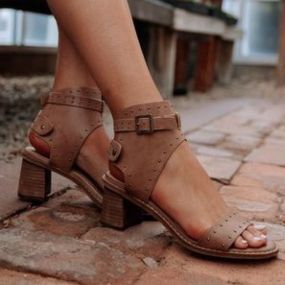 Bohme Ankle Strap Studded Detail Heeled Sandal (6.5)